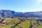 The blue sky and beautiful mountain view from helicopter sightseeing