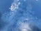 Blue sky with cloud closeup background sky and sun Lens flare on Clear on Real blue sky background wide screen for banner