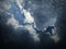 Blue sky and cloud with raining background