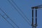 Blue Sky Cloudless Pylon Electricity Industry Power Lines
