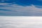 Blue sky with clouds aerial view