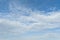 Blue sky with clouds altocumulus in Fuji City, Japan. Horizontal shot.