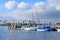 Blue Sky, Clouds and Boats at a Dock at Mission Bay in San Diego, California