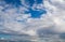 Blue sky with clouds. cumulonimbus. background, nature.