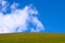 Blue Sky with Clouds and Green Valley Background