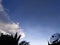 Blue sky and clouds over the satellite dish