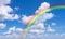 Blue sky and clouds with rainbow nature for background