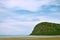 Blue Sky Cloudy Green Sea Tropical Hill Island Landscape