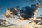 Blue sky and dramatic cloud formation during sunset