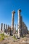 With blue sky,Marble columns of Temple of Tyche, goddess of fortune, Roman, late first century AD, Olba, Uzuncaburc