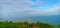 Blue sky meets sea dockyard a top view from light house