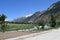 Blue sky with natural stram of water and montains in the kumrat valley kp pakistan