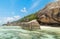 Blue sky over Anse Source d\\\'Argent beach