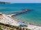 Blue sky, over clear sea water, beach, Black Sea shore. Balchik