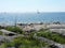 Blue sky over the  rocks, Baltic sea with sailboats  in Helsinki, Finland