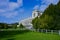 Blue sky and palace in Trentham gardens near Stoke on Trent, UK.