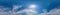 Blue sky panorama with Cumulus clouds. Seamless hdr 360 degree pano in spherical equirectangular format. Complete zenith