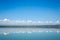 Blue sky reflected in waters of Elmenteita Lake, Kenya