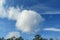 Blue sky with round cloud