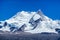 The blue sky and snow mountains in Nyamura