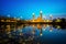 Blue sky and sunrise over Tengku Ampuan Jemaah Mosque at Bukit J