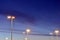 Blue sky sunset with street lamp post light
