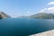 Blue sky view of vajiralongkorn dam at Kanchanaburi, Thailand