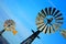 Blue Sky Vintage Old Windmill Abstract Background