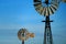 Blue Sky Vintage Windmill Abstract Background