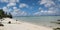 Blue sky, white clouds, beach