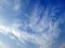 Blue sky with white clouds, Cirrus clouds