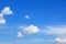 Blue sky with white clouds. Clear sky and cloud pattern. Only dramatic and beautiful sky background. Summer sky and spring sky.