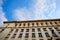 Blue sky and white clouds with corner of the nice architectural