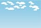 Blue sky with white clouds vector background