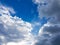 Blue sky with white clouds vivid color cloudscape