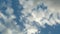 Blue sky with white feather clouds. Panoramic view of the blue sky with clouds in motion.A dizzying video.Nice weather with clear