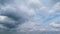 Blue sky with white fluffy clouds during spring. Beautiful peaceful summer or spring cloudy skyscape.