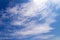 Blue sky with white fluffy tiny clouds background and pattern