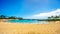 Blue sky and and white sand at Ko Olina Lagoon 3, named Nai`a Lagoon