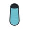 Blue sleep bag icon, flat style