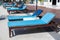 Blue Sleeping Chair Sun loungers around the  pool