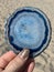 Blue slice Agate BEACH Cluster Crystal Gemstones Gemstone on Beach Waves Water