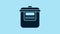 Blue Slow cooker icon isolated on blue background. Electric pan. 4K Video motion graphic animation