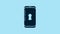 Blue Smartphone with lock icon isolated on blue background. Phone with lock. Mobile security, safety, protection concept