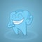 Blue smile strong tooth illustration
