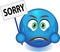 Blue smiley apologizes