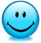 Blue Smiley Face Button