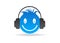 Blue Smiley with headphones