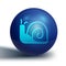 Blue Snail icon isolated on white background. Blue circle button. Vector