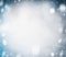 Blue snowfall background, front view. Happy winter holiday card